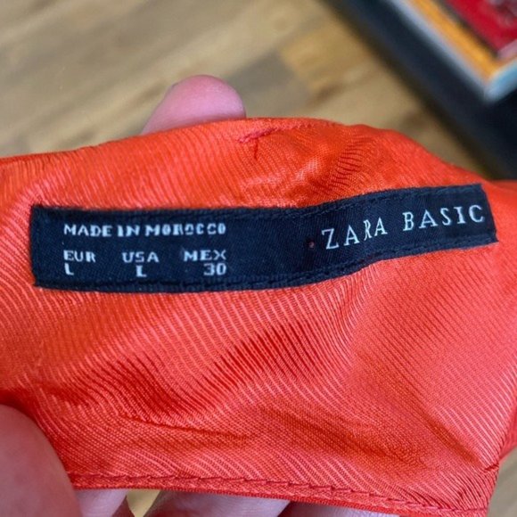 Zara Open Back Cutout Mini Dress Orange Large - Picture 9 of 9